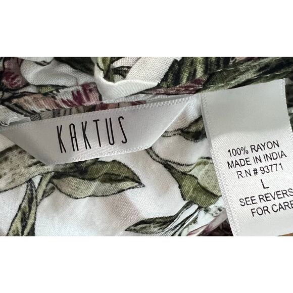 KAKTUS Womens Dress Floral Tiered Maxi Sleeveless Tassels Sz Large - Picture 7 of 7